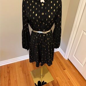 Chic Black Dress with Gold Accents